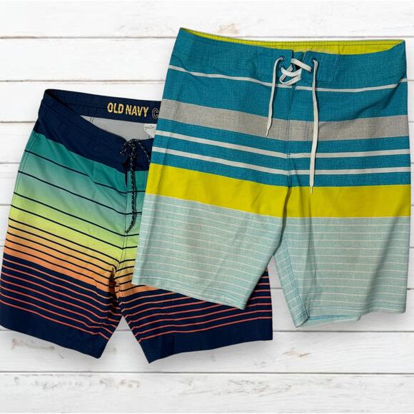 Mens Old Navy Swim Trunks Board Shorts Lot of 2 Size 34 - Picture 2 of 4
